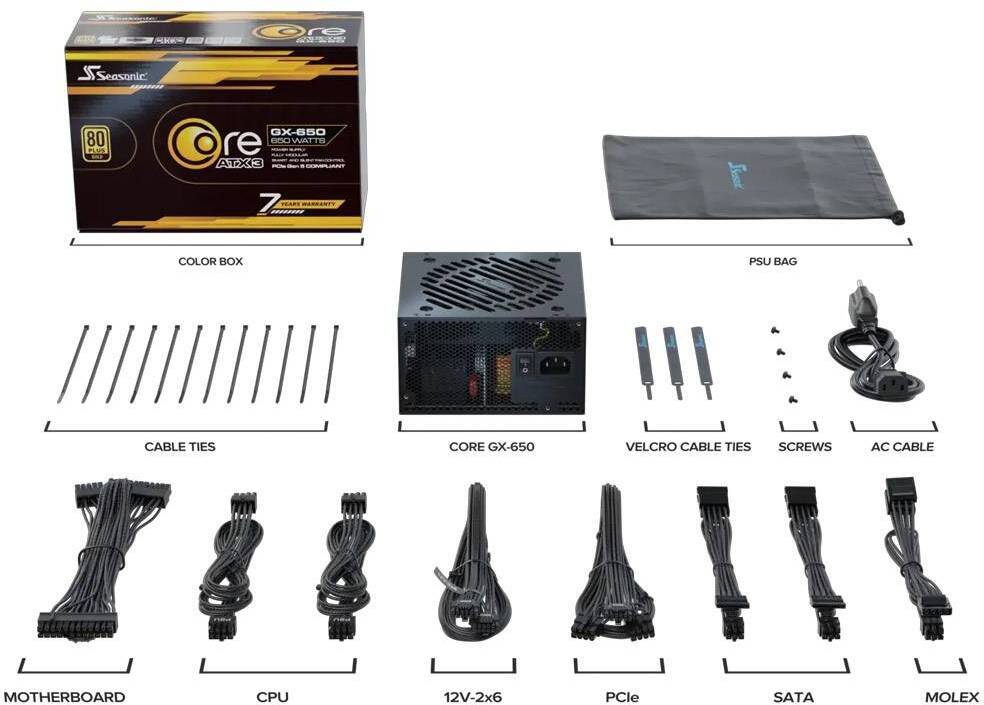 Seasonic - Fuente Modular Seasonic Core GX-650W V2 80+ Gold ATX 3.1