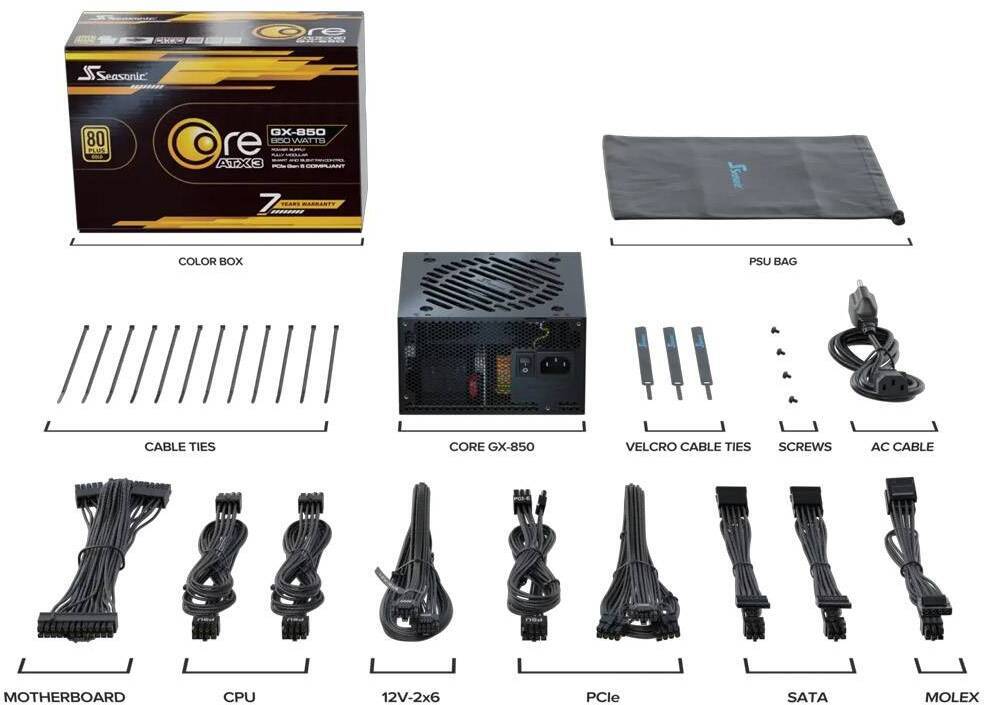 Seasonic - Fuente Modular Seasonic Core GX-850W V2 80+ Gold ATX 3.1