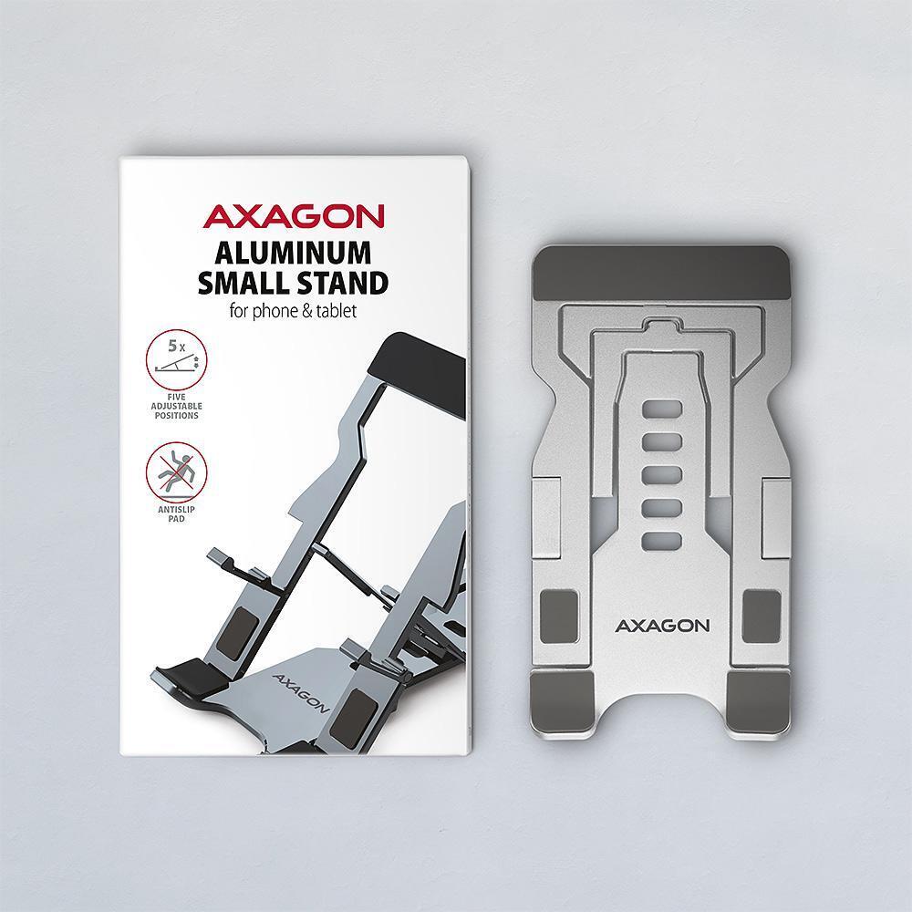 AXAGON - Soporte Mesa AXAGON STND-M Ajustable para Smartphone/Tablet Plata