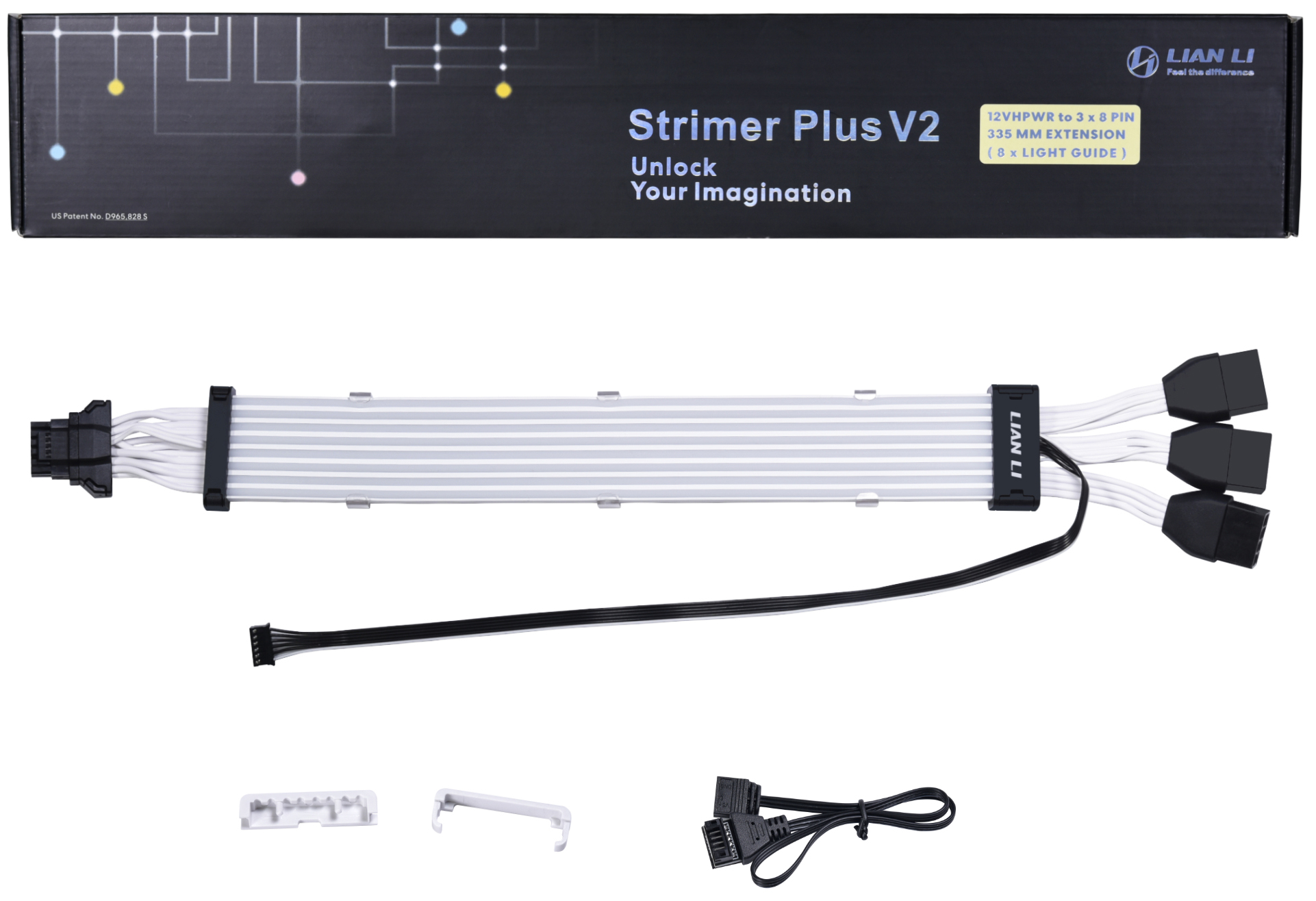 Lian Li - Cable Lian Li Strimer Plus V2 12VHPWR 3x8-Pines para 12+4-Pines 8 Tiras de Luz