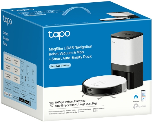 TP-Link - Aspiradora LiDAR Smart Robot Tapo RV20 Mop + Estación base