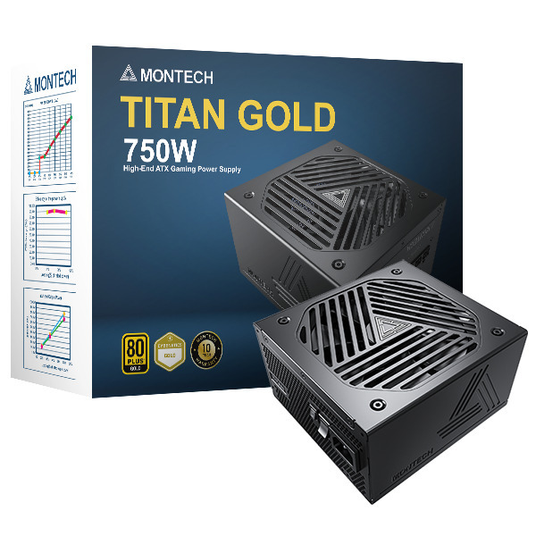 Montech - Fuente Modular Montech Titan 750W 80 PLUS & Cybenetics Gold, PCIe 5.0