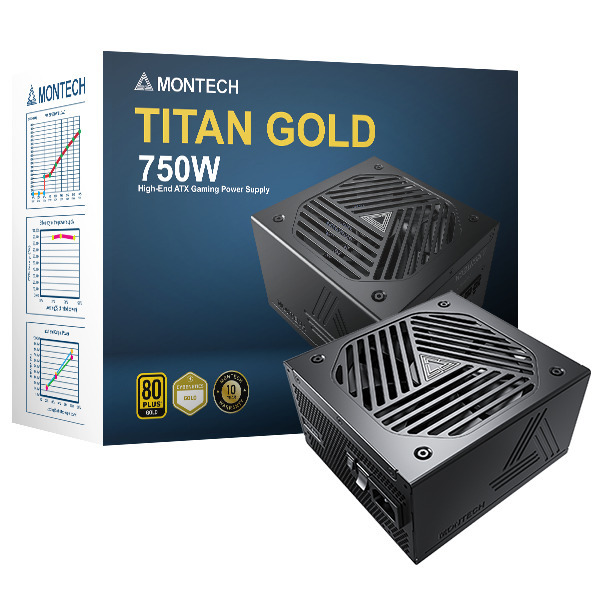 Montech - Fuente Modular Montech Titan 750W 80 Plus Gold PCIE5 (Cybenetics Gold)