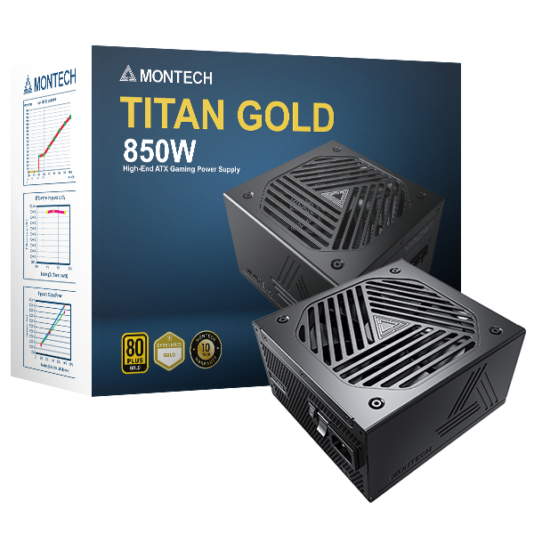 Montech - Fuente Modular Montech Titan 850W 80 PLUS & Cybenetics Gold, PCIe 5.0