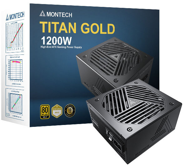 Montech - Fuente Modular Montech Titan 1200W 80 Plus Gold PCIE5 (Cybenetics Gold)