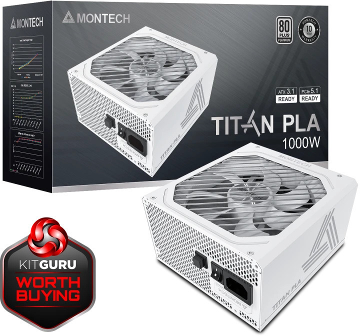 Montech - Fuente Montech Titan PLA 1000W 80 Plus Platinum PCIE5 (Cybenetics Platinum)