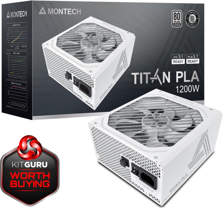 Montech - Fuente Montech Titan PLA 1200W 80 Plus Platinum PCIE5 (Cybenetics Platinum)