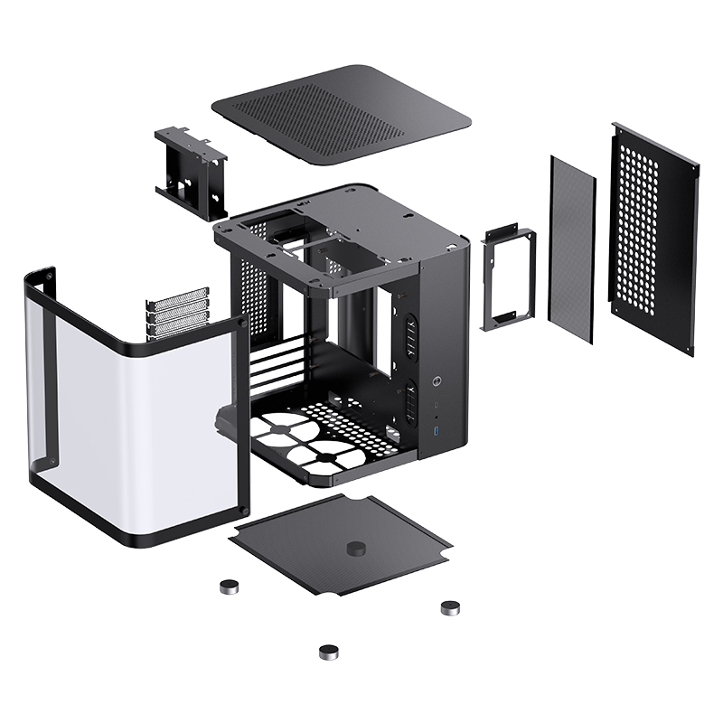 Jonsbo - Caja Mcro-ATX Jonsbo TK-1 2.0 Vidrio Templado Negro