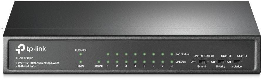 TP-Link - Switch TP-Link TL-SF1009P 9 Portas 10/100 Mbps con 8 Portas PoE+