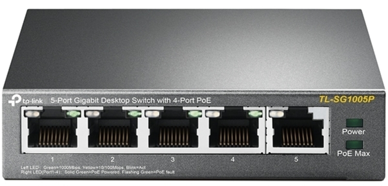 Switch TP-Link TL-SG1005P 5 Portas Gigabit c/ 4 Portas PoE