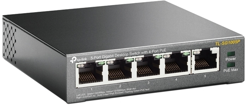 TP-Link - Switch TP-Link TL-SG1005P 5 Portas Gigabit c/ 4 Portas PoE