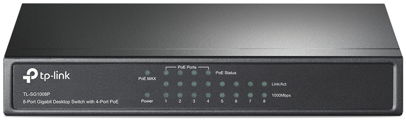 Switch TP-Link TL-SG1008P 8 Portas Gigabit c/ 4 Portas PoE