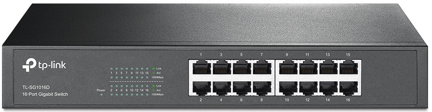 Switch TP-Link TL-SG1016D 16 Portas Gigabit UnManaged Rack Myntable