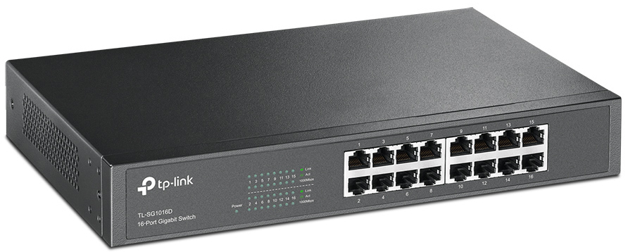 TP-Link - Switch TP-Link TL-SG1016D 16 Portas Gigabit UnManaged Rack Myntable