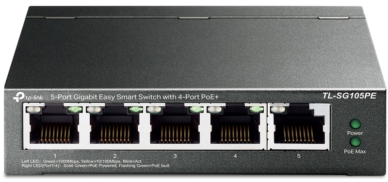 TP-Link - Switch TP-Link TL-SG105PE 5 Portas Gigabit Easy Smart Switch c/ 4 Portas PoE+