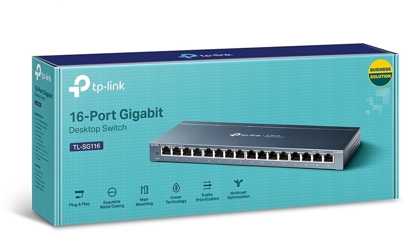 TP-Link - Switch TP-Link TL-SG116 16 Portas Gigabit Desktop Switch