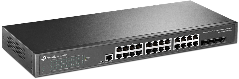 TP-Link - Switch TP-Link SG3428X JetStream 24 Portas Gigabit L2+ Managed Switch c/ 4 10GE SFP+ Slots