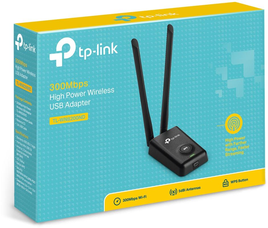 TP-Link - Adaptador USB TP-Link TL-WN8200ND 300Mbps High Power USB