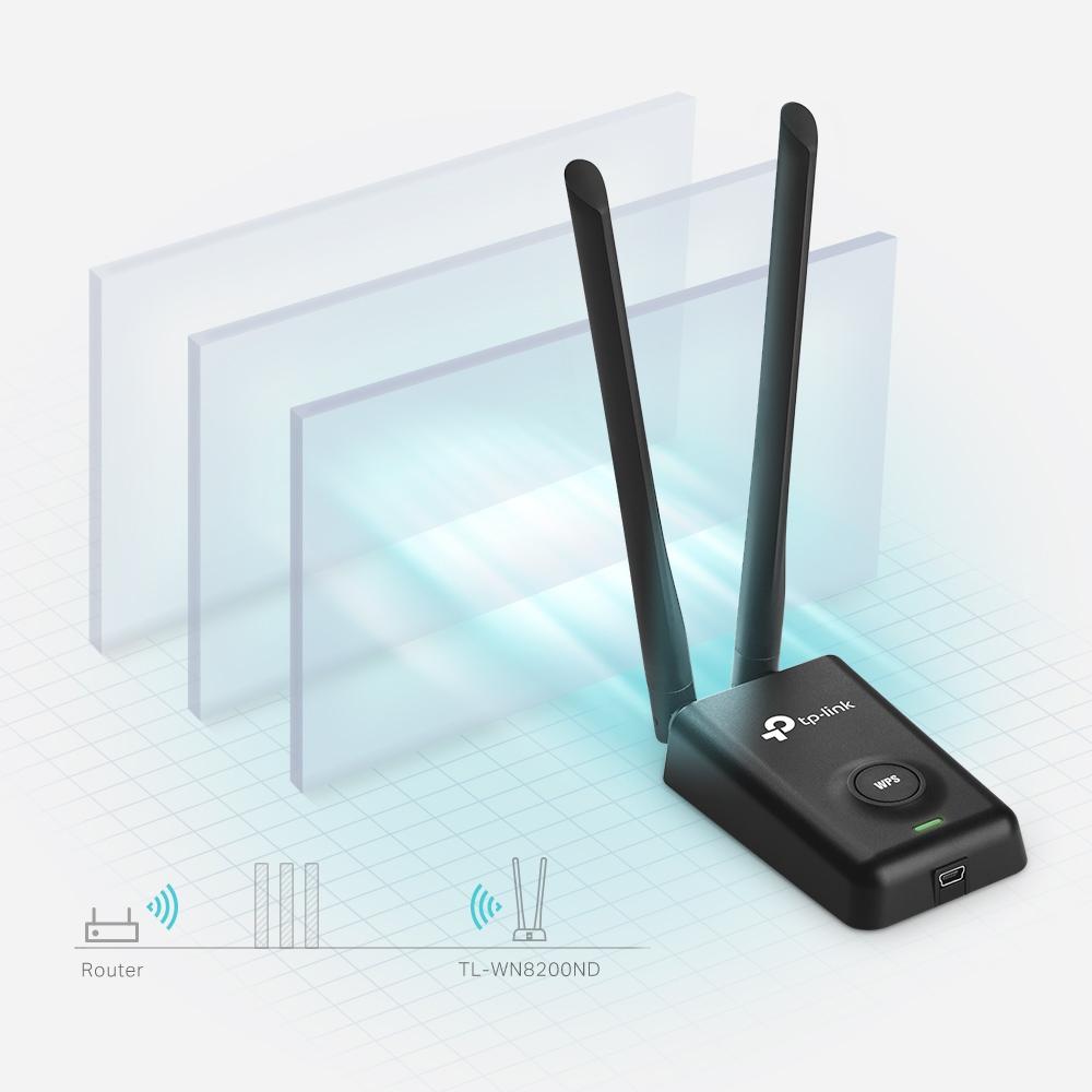 TP-Link - Adaptador USB TP-Link TL-WN8200ND 300Mbps High Power USB