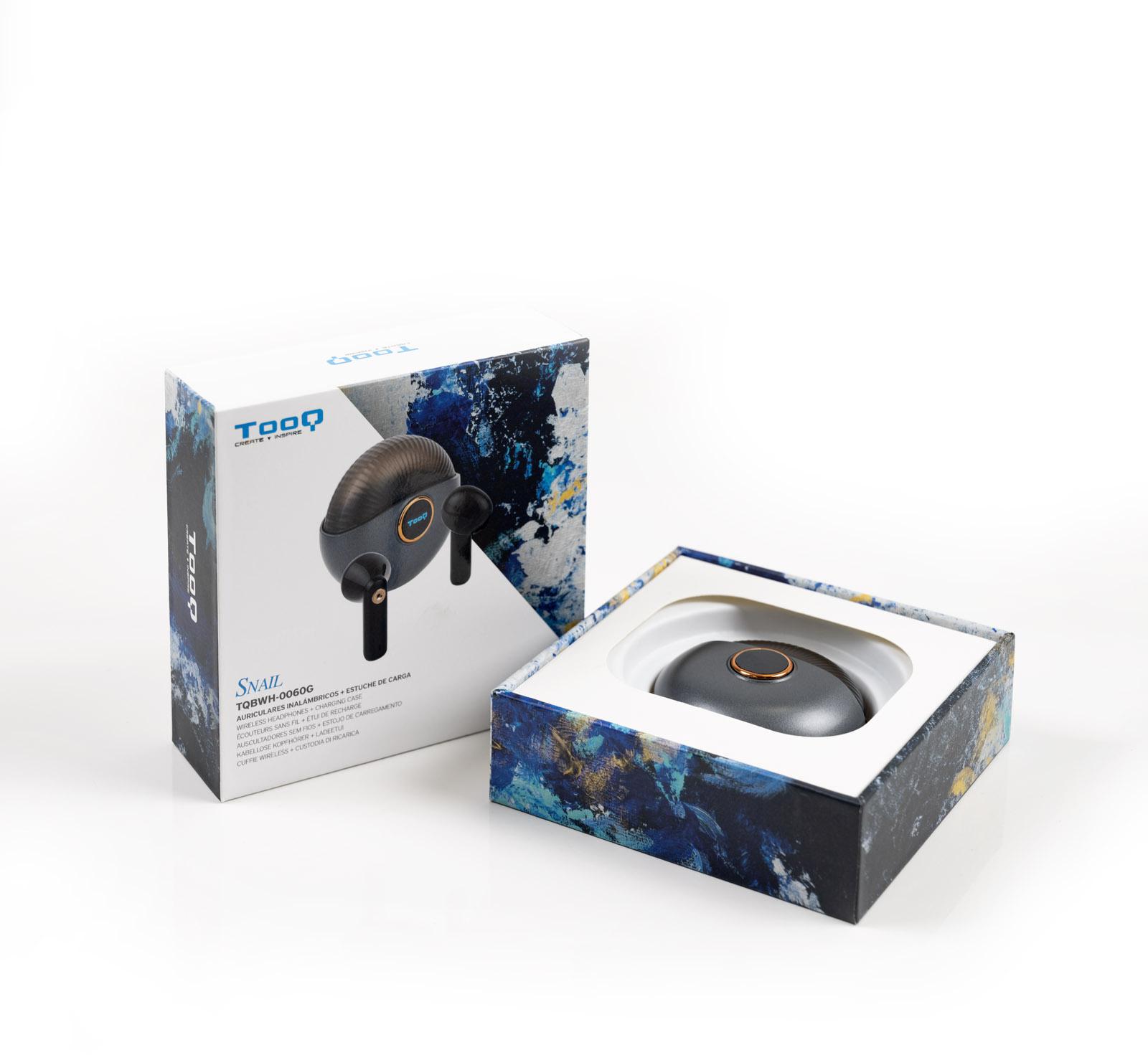 Tooq - Auriculares Inalámbricos Bluetooth Tooq SNAIL Gris/Negro