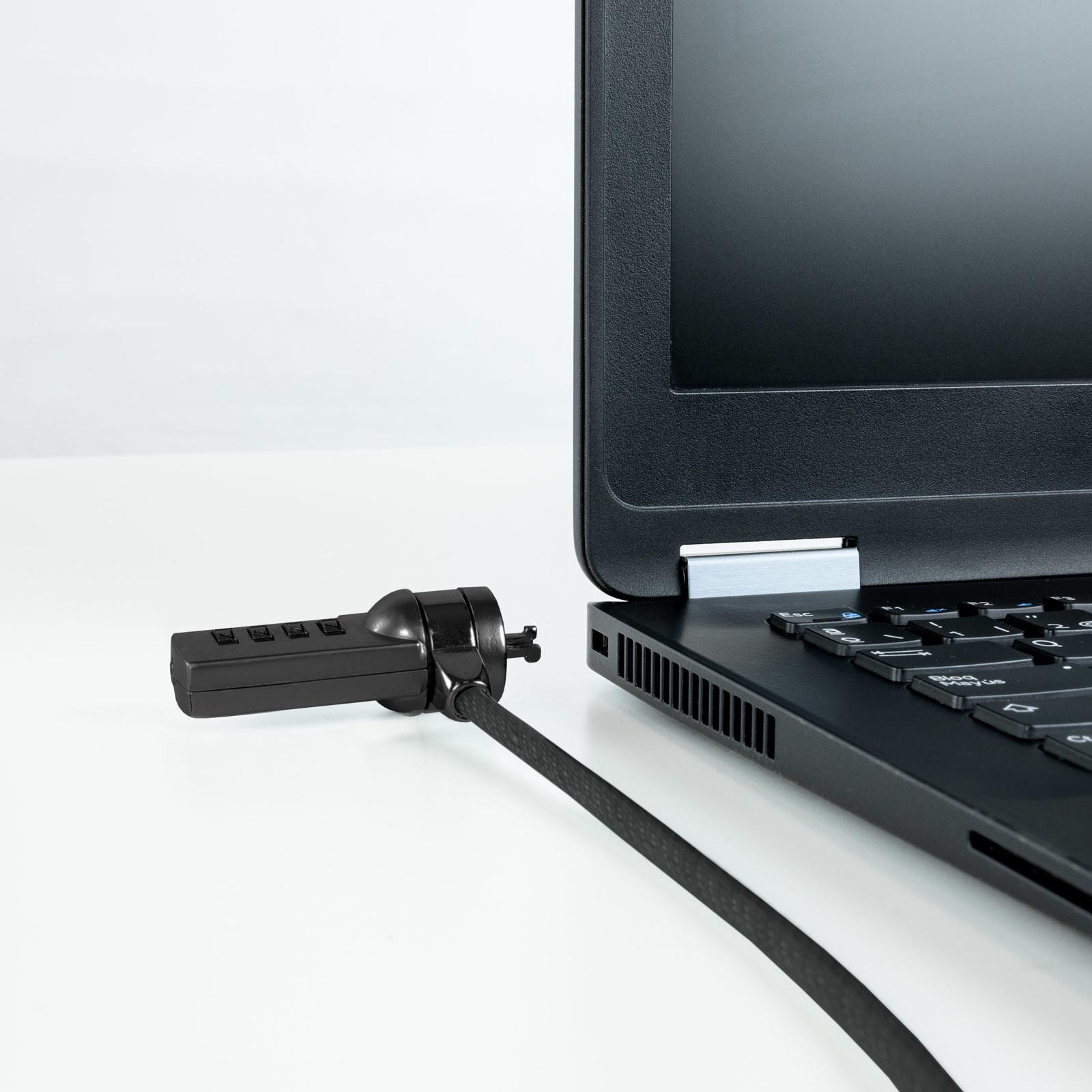 Tooq - Cable de Seguridad para Portátil con Combinación 1,5 M Gris Oscuro