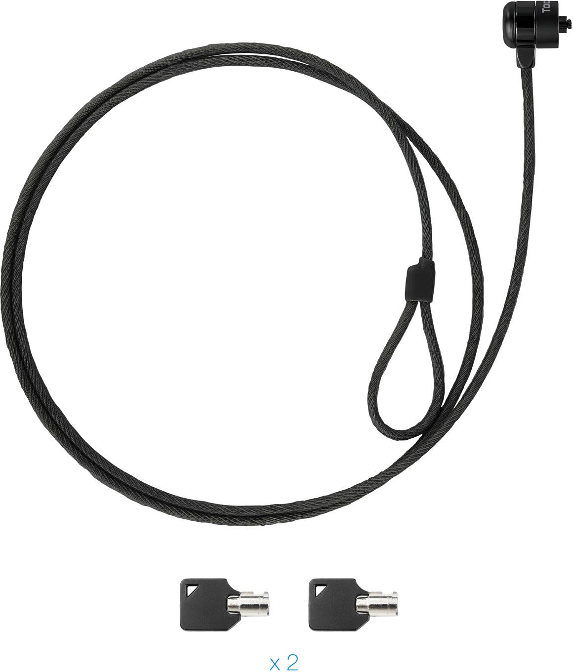 Tooq - Cable de Seguridad para Portátil con Llave 1,5 M Gris Oscuro