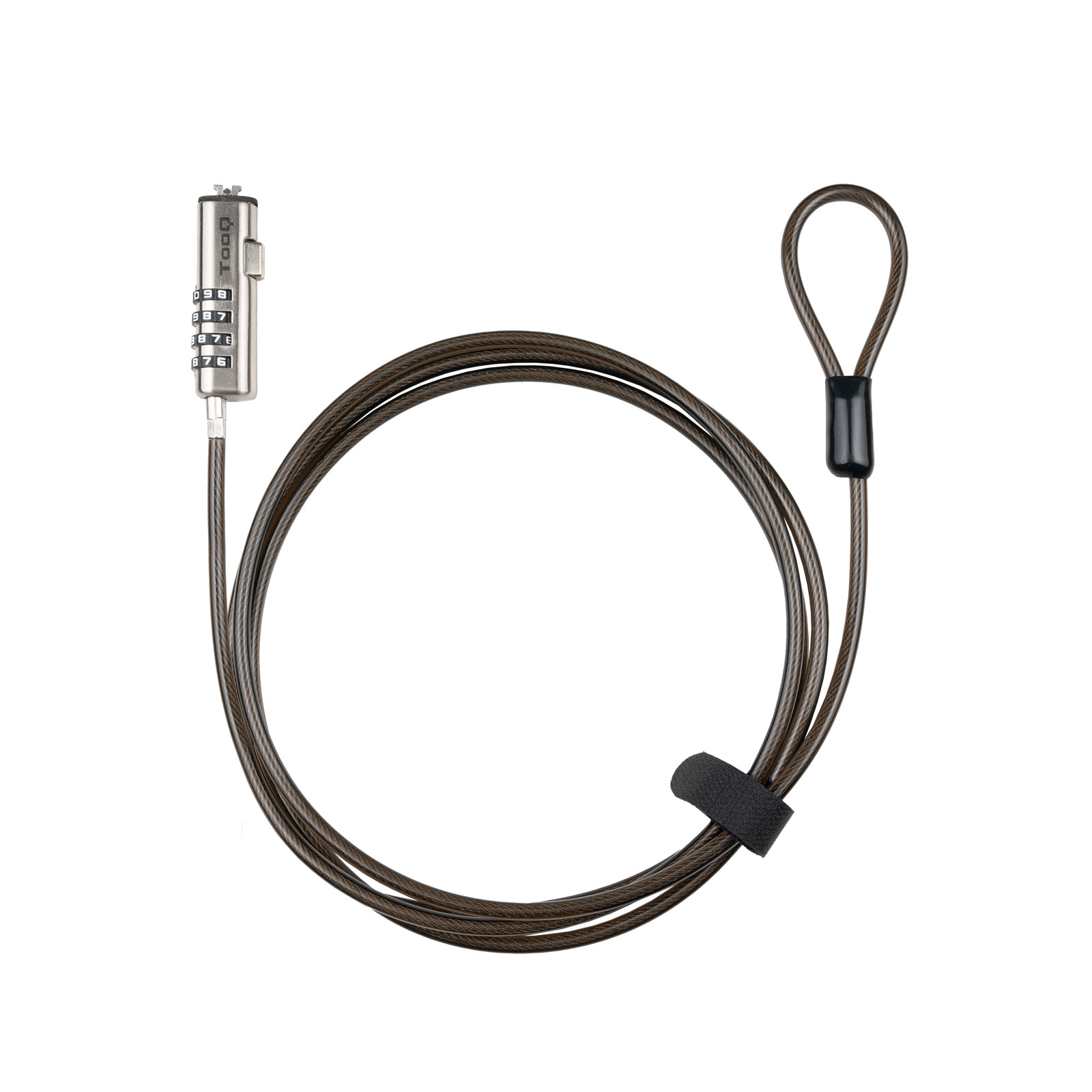 Tooq - Cable de Seguridad para Portátil tipo NANO con Combinación 1.5M Gris Oscuro