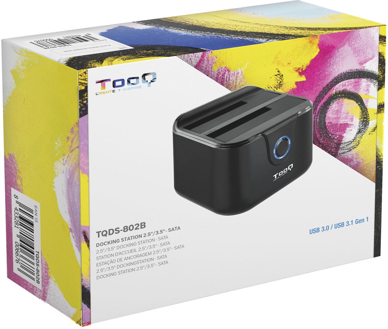 Tooq - Dock Tooq para 2x SATA 2.5/3.5 OTB - USB 3.0 Negro
