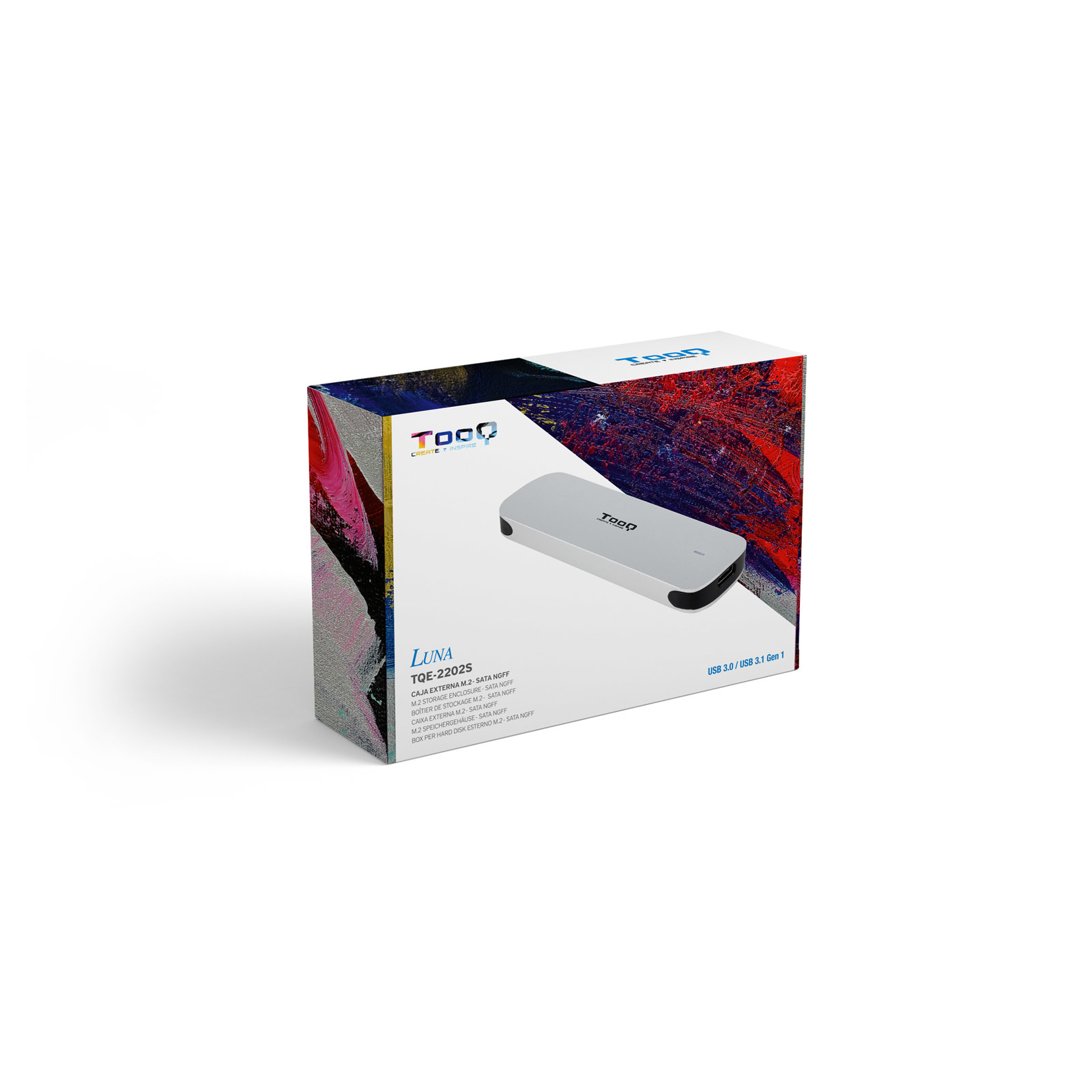 Tooq - Caja SSD Tooq M.2 NGFF USB 3.1 Gen 1 Plata