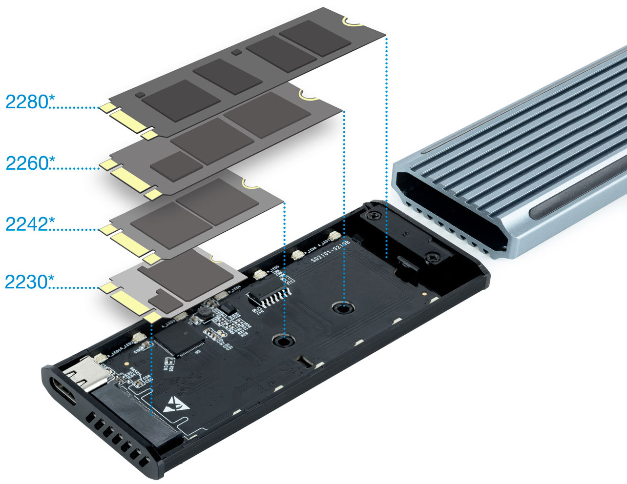 Tooq - Caja Externa SSD Tooq M.2 NGFF/NVMe SSD - USB 3.1 Gen 2 USB-A RGB