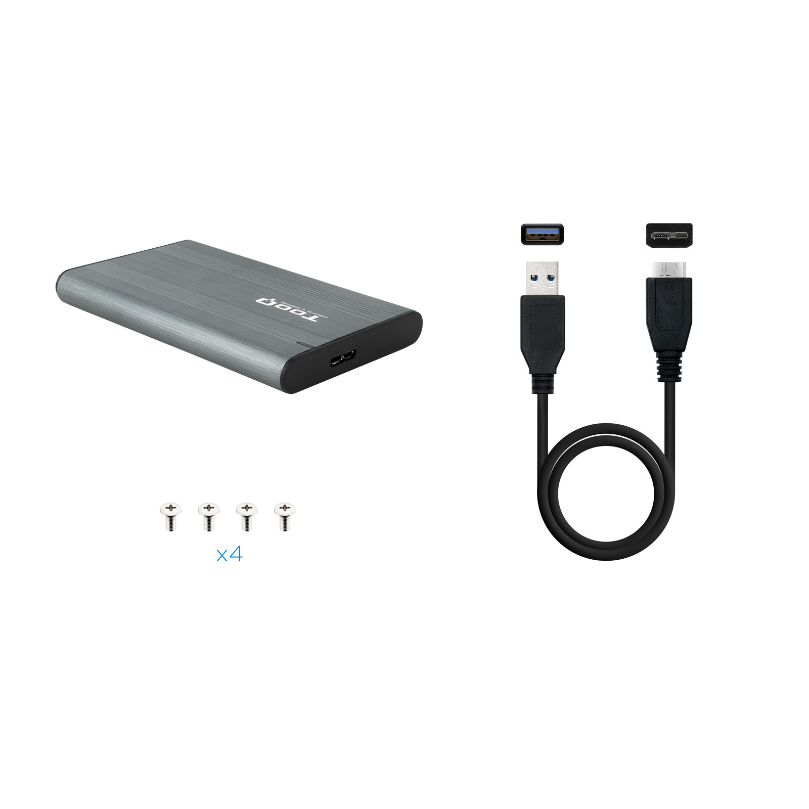Tooq - Tooq Caja SSD 2.5" SATA USB3.1 Gen 1 Gris