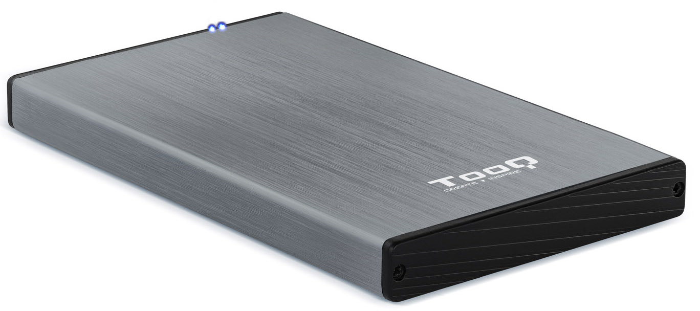 Caja Externa HDD Tooq 2.5" SATA (9,5mm) - USB 3.0/3.1 Gen 1 Gris Metalizado