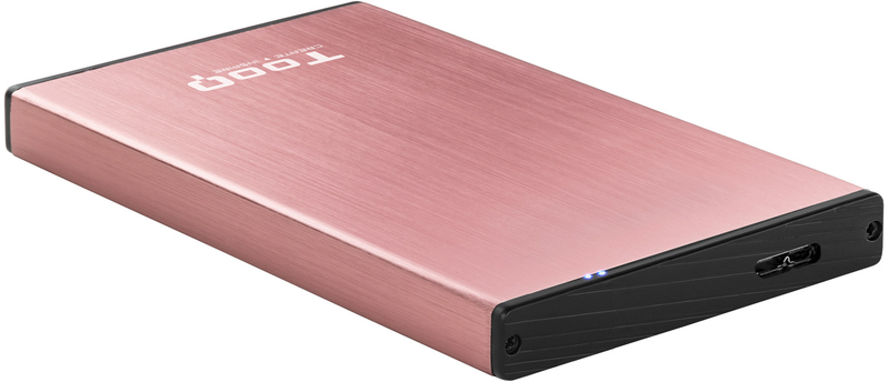 Caja Externa HDD Tooq 2.5" SATA (9,5mm) - USB 3.0/3.1 Gen 1 Rosa Metalizado
