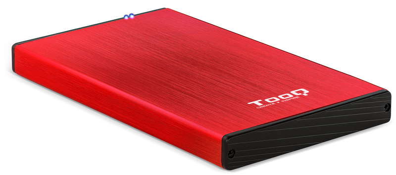 Caja Externa HDD Tooq 2.5" SATA (9,5mm) - USB 3.0/3.1 Gen 1 Rojo Metalizado