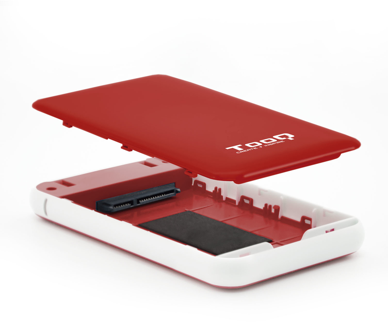 Tooq - Caja Externa HDD Tooq 2.5" SATA (9,5mm) UASP Tool Less - USB 3.1 Gen 1 Rojo