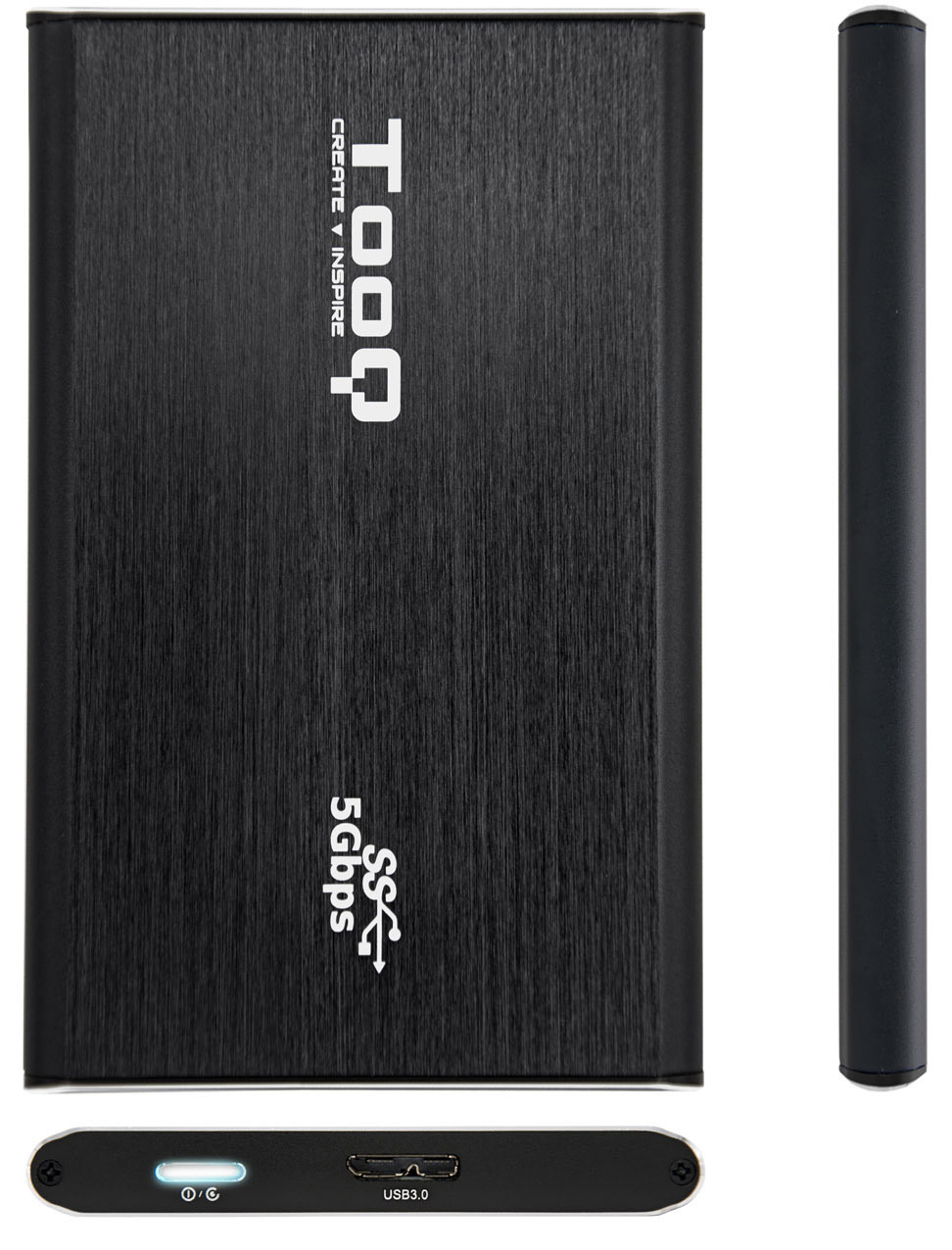 Tooq - Caja Externa HDD Tooq 2.5" SATA (7mm) - USB 3.0 UASP