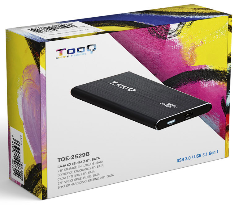 Tooq - Caja Externa HDD Tooq 2.5" SATA (7mm) - USB 3.0 UASP