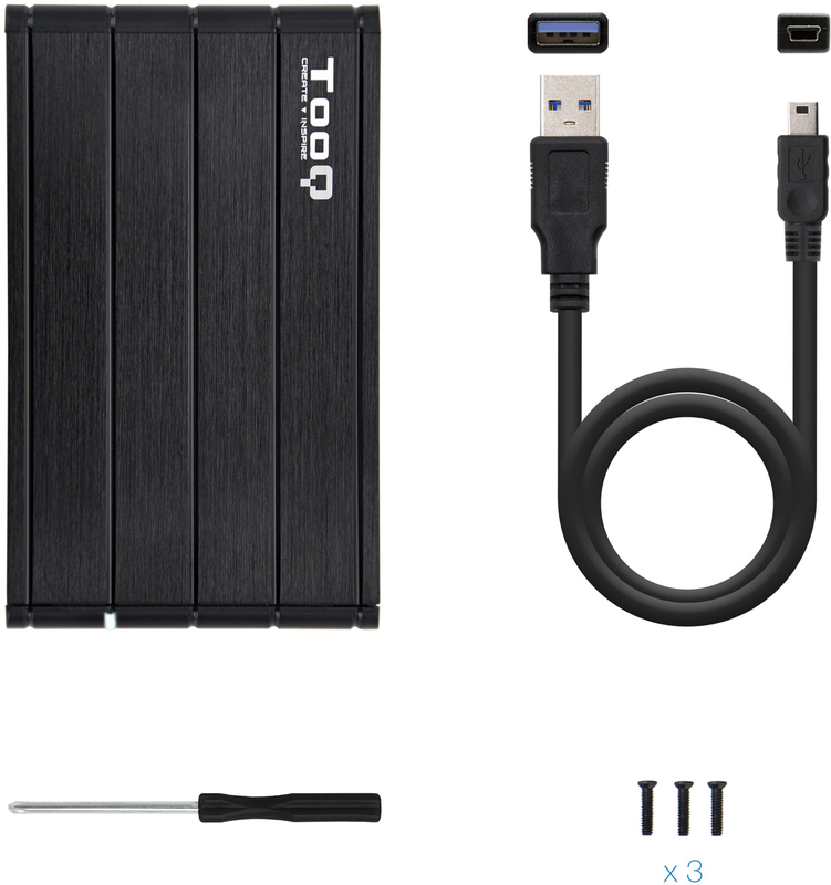 Tooq - Caja Externa HDD Tooq 2.5" SATA (9,5mm) - USB 3.1 Gen 1 Negro