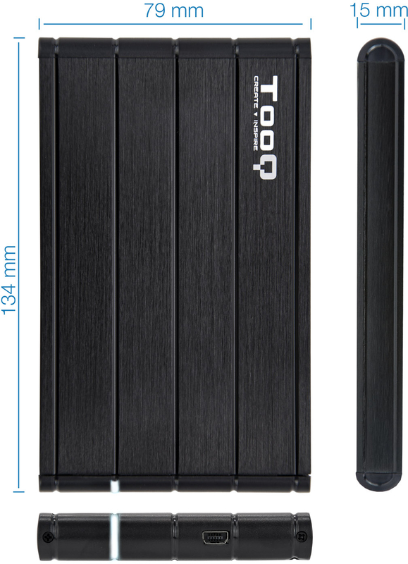 Tooq - Caja Externa HDD Tooq 2.5" SATA (9,5mm) - USB 3.1 Gen 1 Negro