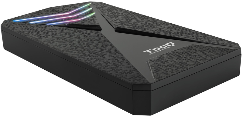 Caja Externa HDD Gaming Tooq 2.5" SATA (9,5mm) - USB 3.1 Gen 1 Negro RGB