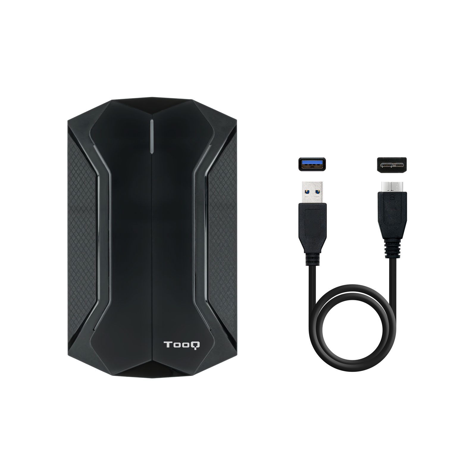 Tooq - Caja Externa HDD Gaming Tooq 2.5" SATA (9,5mm) Tool Less - USB 3.1 Gen 1 Plug & Play Negro RGB