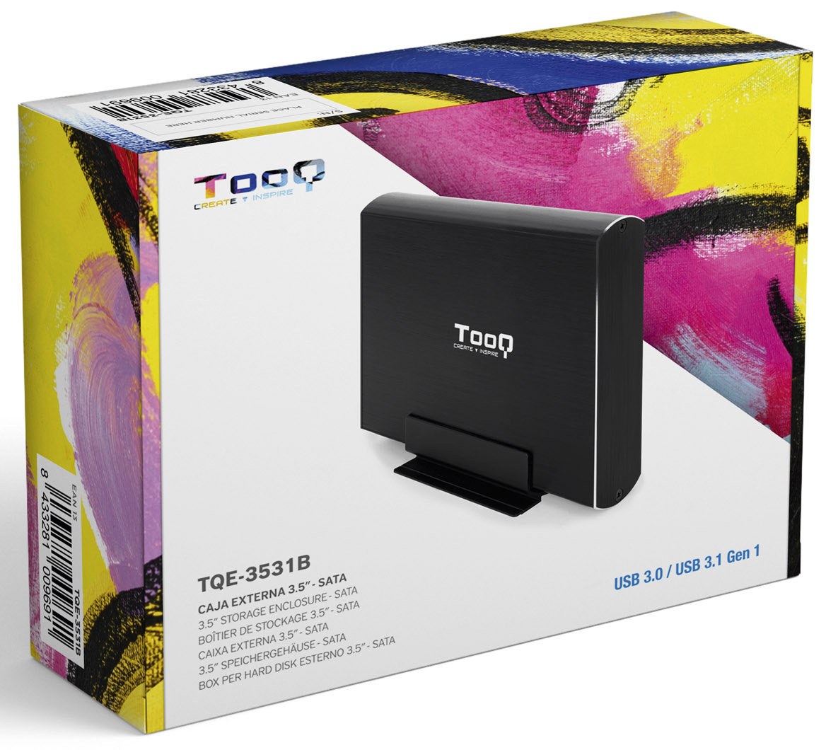 Tooq - Caja Externa HDD Tooq 3.5" SATA LED - USB 3.0 / 3.1 Negro