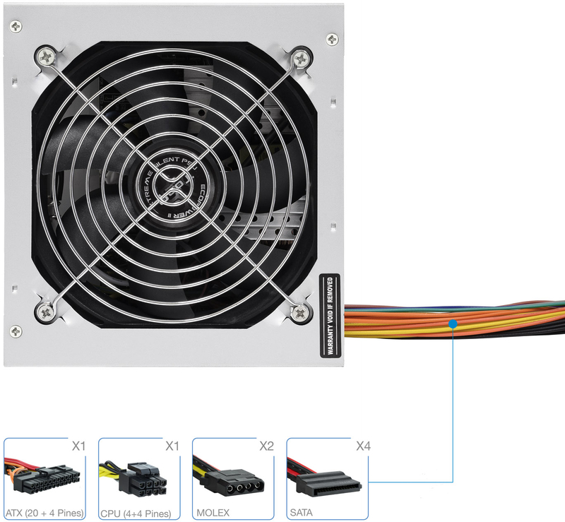 Tooq - Fuente Alimentación Tooq Ecopower II ATX 500W (S/Cable Alim)