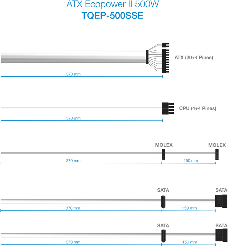 Tooq - Fuente Alimentación Tooq Ecopower II ATX 500W