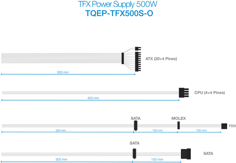 Tooq - Fuente Alimentación Tooq TQEP-TFX500S-O TFX 500W