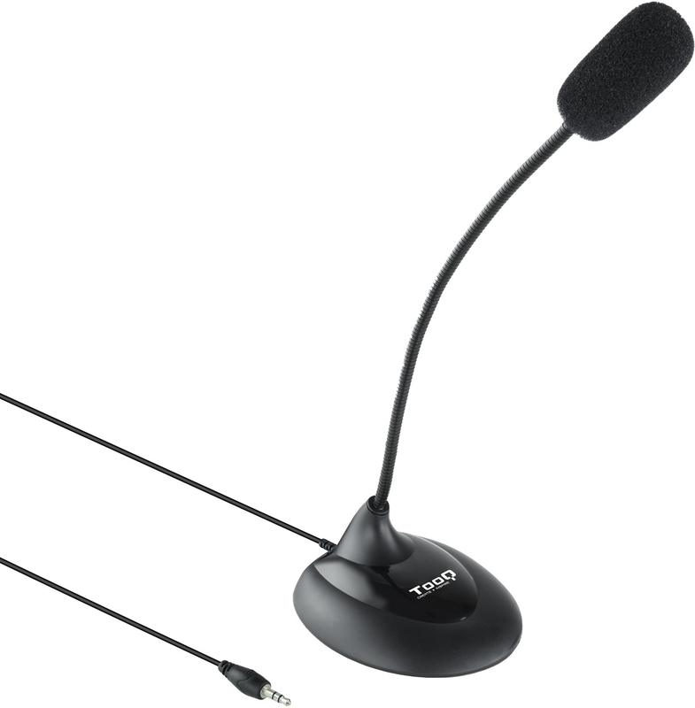 Tooq - Micrófono multimédia flexível - Conexão jack 3,5mm 2M Negro