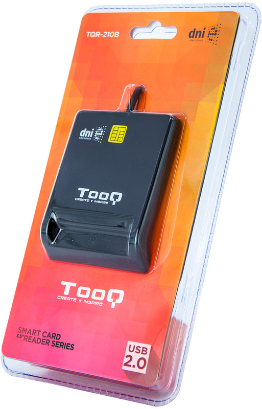 Tooq - Lector de Tarjetas Tooq - Tarjetas Inteligentes / DNI 4.0 USB 2.0 Negro