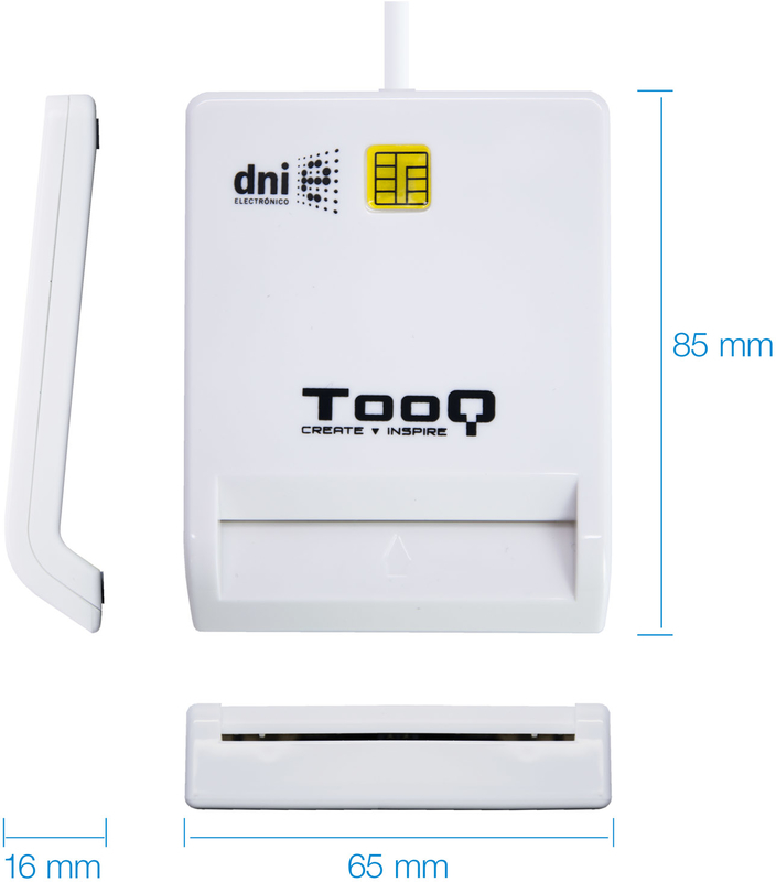 Tooq - Lector de Tarjetas Tooq - Tarjetas Inteligentes / DNI 4.0 USB 2.0 Blanco