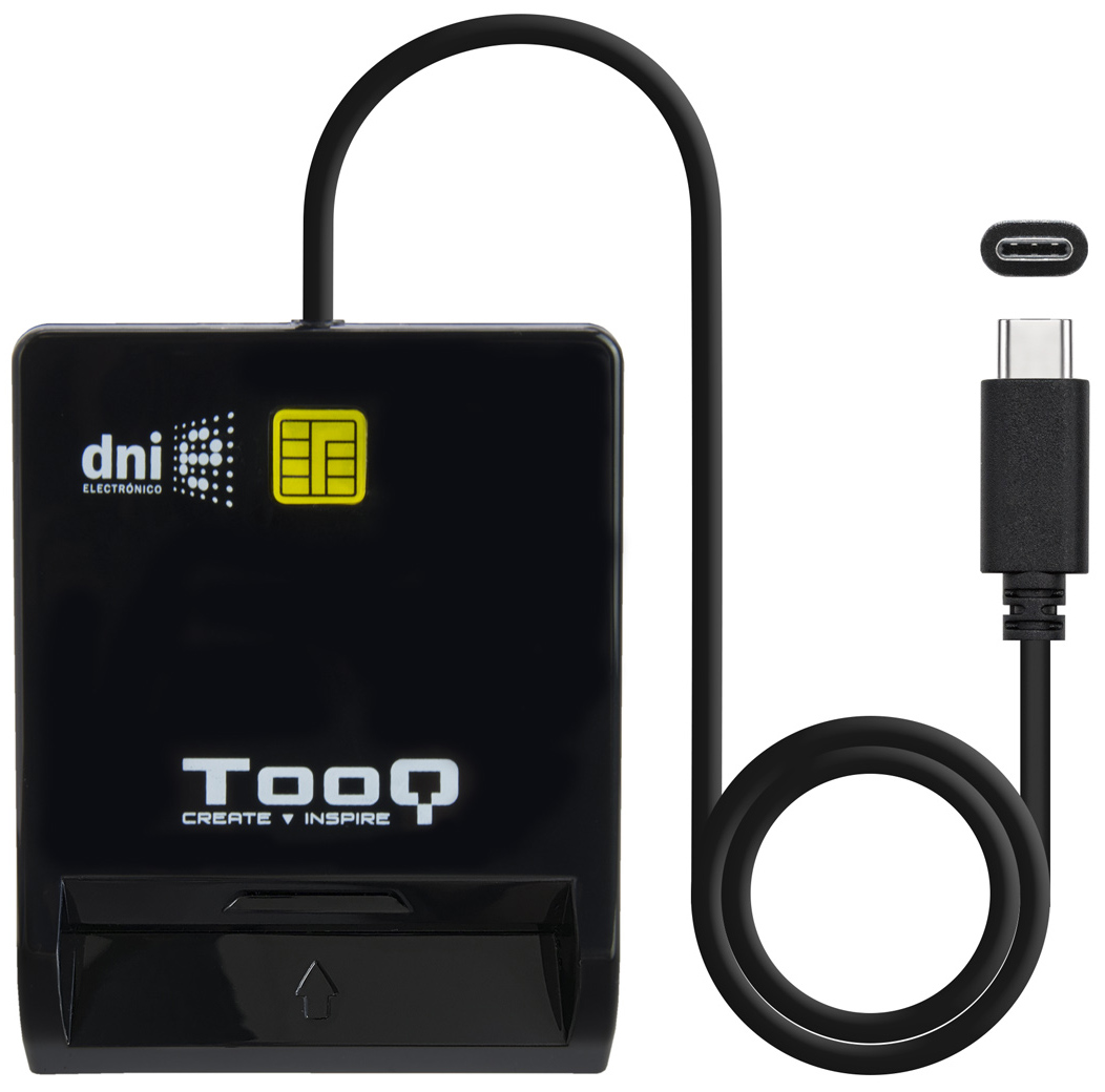 Tooq - Lector de Tarjetas Tooq - Tarjeta Inteligentes / DNIe 4.0 / SIM USB-C Negro