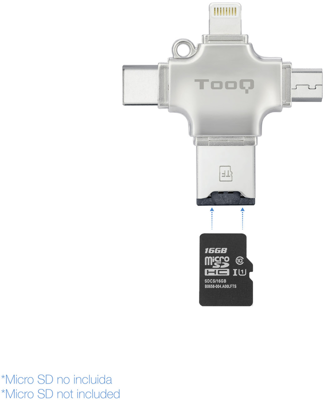 Tooq - Lector de Tarjetas Tooq - Micro SD Externo 4 em 1